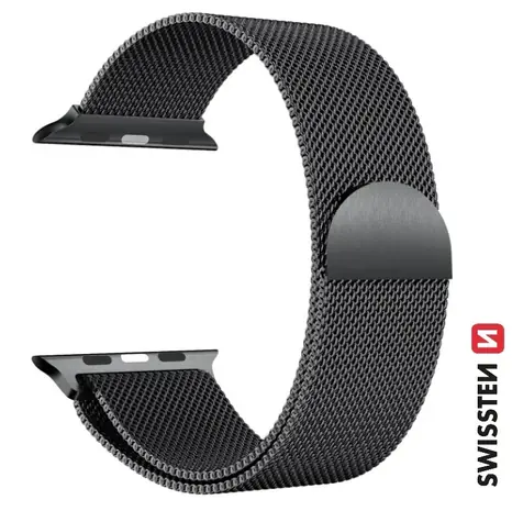 SWISSTEN Milánský tah řemínek pro Apple Watch 38/40/41mm černá