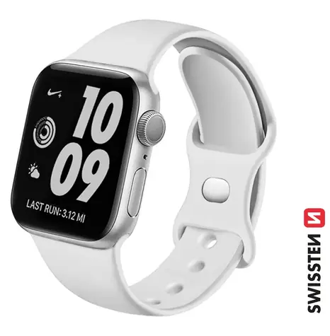 SWISSTEN Silikonový řemínek pro Apple Watch 38/40/41mm bílá