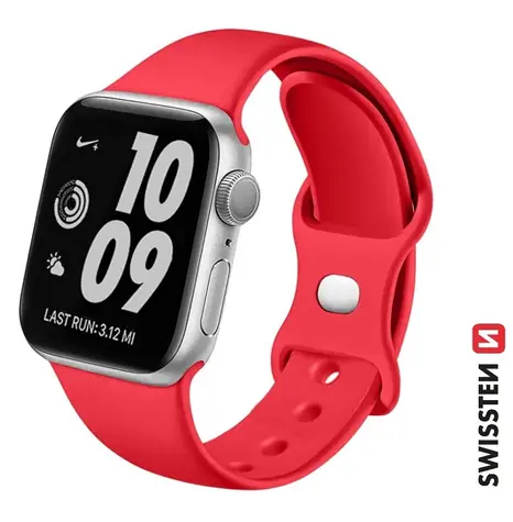 SWISSTEN Silikonový řemínek pro Apple Watch 38/40/41mm červená