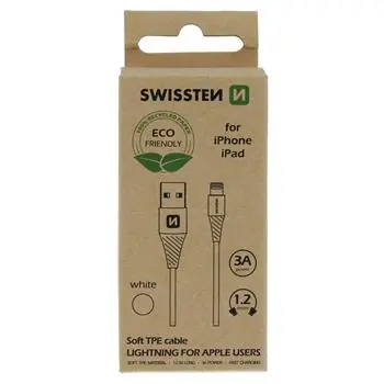 SWISSTEN datový kabel USB - LIGHTNING 1.2m bílá  (ECO BALENÍ)