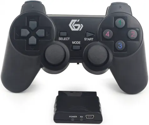 Gembird JPD-WDV-01 Bezdrátový Gamepad pro PC & PS2 & PS3 černá / 12 tlačítek / 4směrný D-Pad / 2x thumbstick 