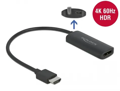 DeLock adaptér HDMI A samec - DP samice