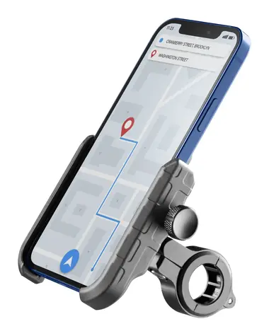 Cellularline Rider Steel Univerzální hliníkový držák mobilního telefonu na řídítka pro motorku i kolo černá