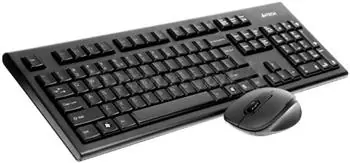 A4tech 7100N černá / set bezdrátová klávesnice + V-Track optická myš / USB / CZ-US layout