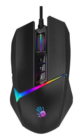 A4tech BLOODY W60MAX Černá / Herní optická myš / 10000DPI / USB / RGB podsvícení