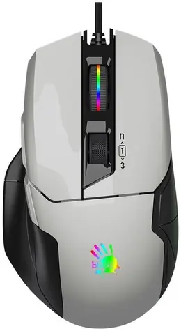 A4tech BLOODY W70MAX Bílá / Herní optická myš / 10000DPI / USB / RGB podsvícení