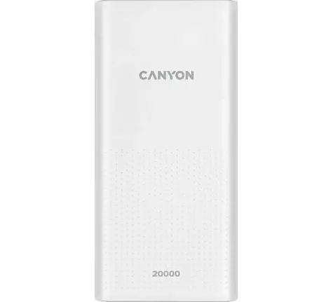 CANYON PB-2001 20000 mAh bílá / Powerbanka / 5V / 2.1A / 2x USB-A / Smart IC