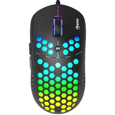 Marvo M399 černá / herní optická myš / 6400 DPI / RGB / USB / 1.5m