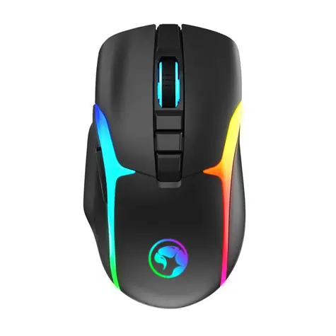 Marvo M729W černá / bezdrátová herní myš / optická / 4800 DPI / RGB / 700 mAh / 2.4GHz USB přijímač