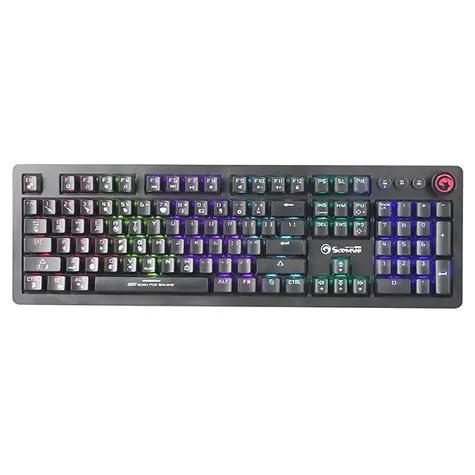 Marvo KG917 (US) černá / mechanická klávesnice / USB / RGB / US layout / Jixian Blue / 1.6m