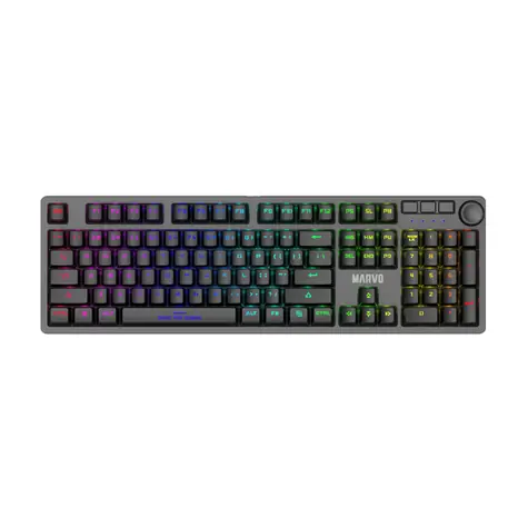 Marvo KG954 (US) černá / mechanická klávesnice / USB / RGB / US layout / Jixian Blue / 1.6m