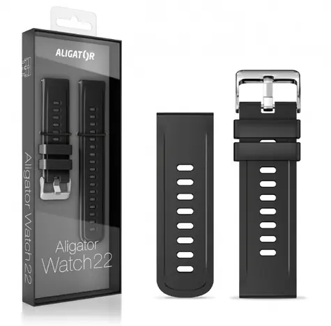 Aligator Silikonový řemínek 22mm černý