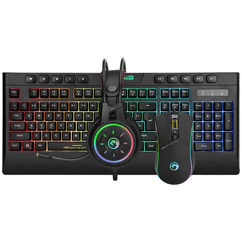 Marvo CM305 CZ&SK Sada klávesnice & herní myš & sluchátka / CZ & SK layout / RGB / drátový set