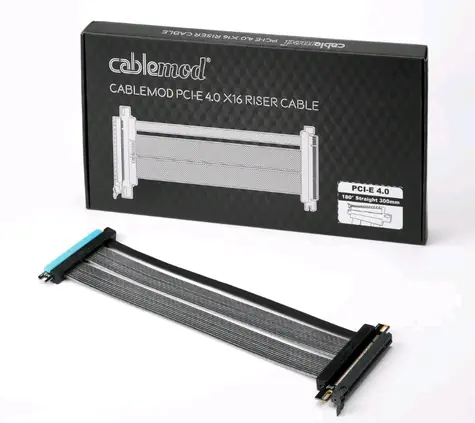 CableMod PCI-e 4.0 Riser - 30cm / rovný - 0°