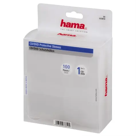 Hama ochranný obal pro CD & DVD 100ks transparentní
