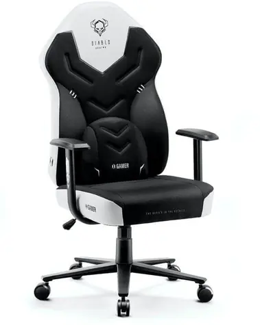 Diablo X-Gamer 2.0 Normal černo-bílá / herní židle / syntetická kůže / pojezdová kolečka / nosnost 150 kg
