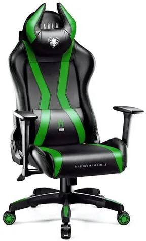 Diablo X-Horn 2.0 Normal černo-zelená / herní židle / nastavitelná / syntetická kůže / pojezdová kolečka / nosnost 160 k