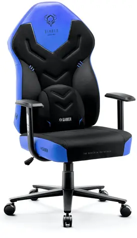 Diablo X-Gamer 2.0 Normal černo-modrá / herní židle / nastavitelná / syntetická kůž / pojezdová kolečka / nosnost 150 kg
