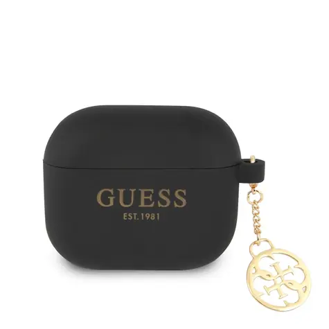 GUESS 4G Charm Silikonové Pouzdro pro Airpods 3 černá