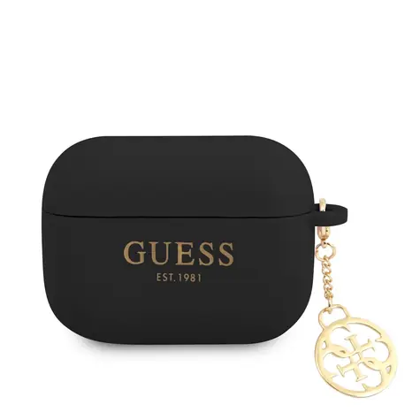 GUESS 4G Charm Silikonové Pouzdro pro Airpods Pro černá