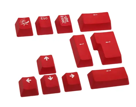 Ducky PBT Double-Shot Keycap Set červená / 11 kláves