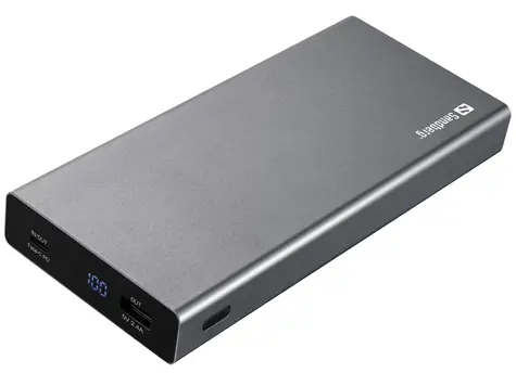 Sandberg Powerbank USB-C PD 100W 20000mAh šedá / max. 20V / max. 4.4A / USB-C + USB-A 