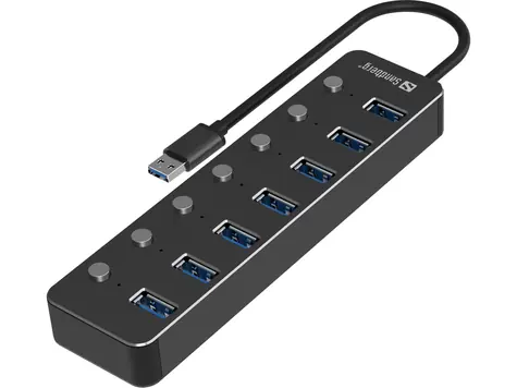 Sandberg USB-A HUB černá / 7x USB 3.0