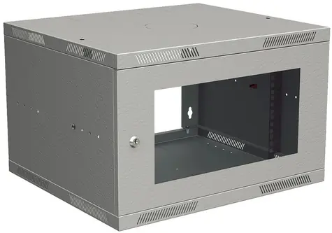 Solarix rozvaděč nástěnný skládaný SENSA LITE 6U 450mm - dveře sklo / RAL 7035