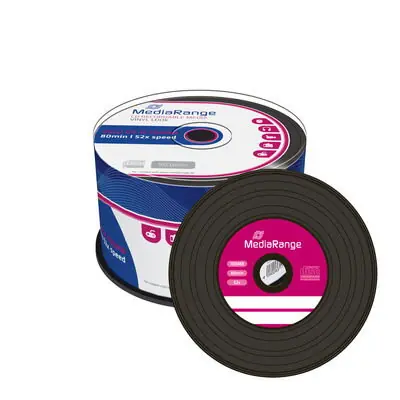 MediaRange Vinyl CD-R 700MB 52x spindl 50ks / black dye