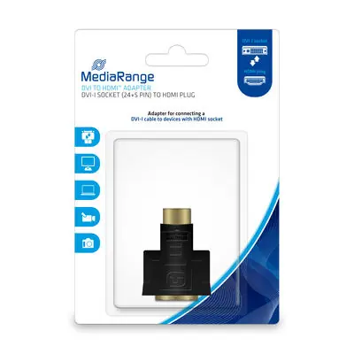 MediaRange MRCS171 adaptér DVI-I (24+5) na HDMI / 1x DVI-I (F) / 1x HDMI (M) / 1080p