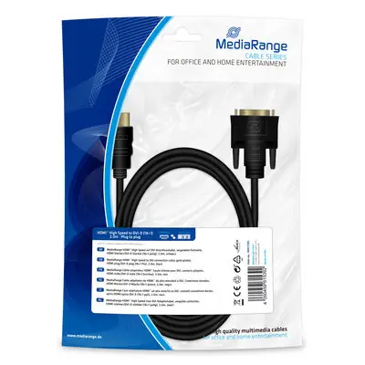 MediaRange MRCS185 kabel HDMI na DVI-D (18+1) 2 m / 1x DVI-D (M) / 1x HDMI (M)