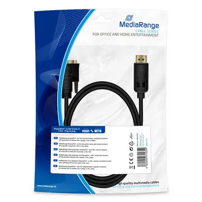 MediaRange MRCS199 kabel DisplayPort na DVI-D (24+1) 2 m / 1x DVI-D (M) / 1x DisplayPort (M)