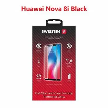 SWISSTEN FULL GLUE COLOR FRAME CASE FRIENDLY sklo pro HUAWEI NOVA 8i černá