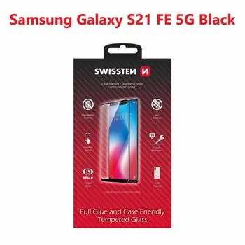 SWISSTEN FULL GLUE COLOR FRAME CASE FRIENDLY sklo pro SAMSUNG GALAXY S21 FE 5G černá