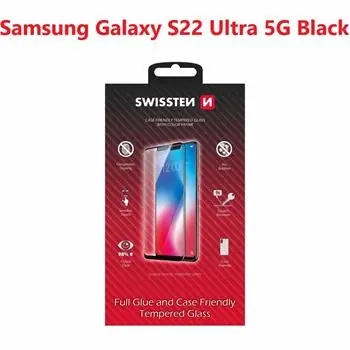 SWISSTEN FULL GLUE COLOR FRAME CASE FRIENDLY sklo pro SAMSUNG S908B GALAXY S22 ULTRA 5G černá