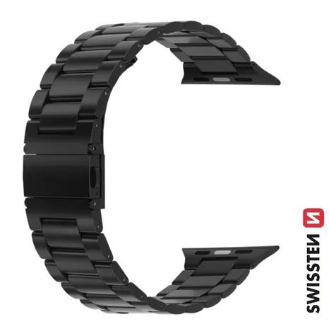 SWISSTEN Kovový řemínek pro Apple Watch 38/40/41mm černá