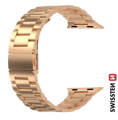 SWISSTEN Kovový řemínek pro Apple Watch 38/40/41mm růžovo zlatá