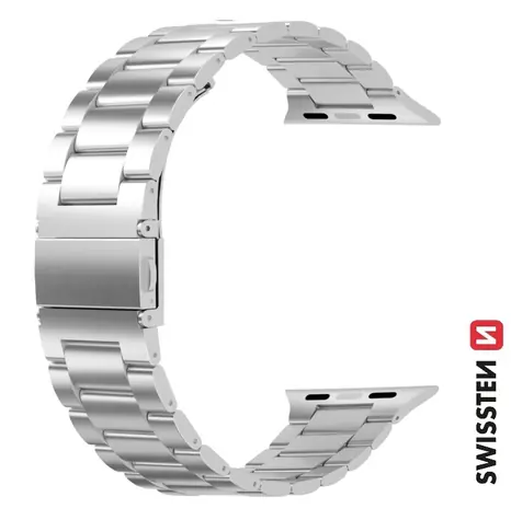 SWISSTEN Kovový řemínek pro Apple Watch 42/44/45/49mm stříbrná