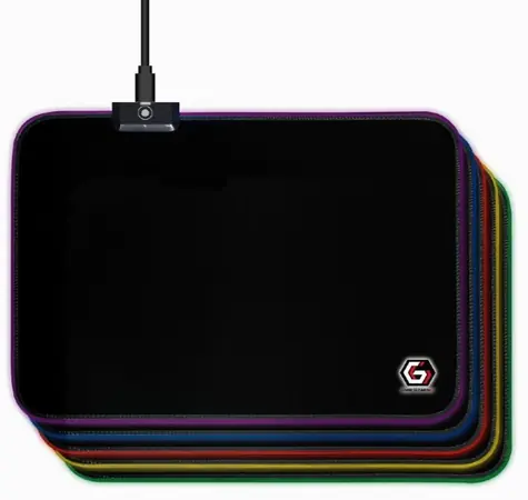 Gembird MP-GAMELED-M černá / Herní podložka pod myš / RGB / látková / 250 x 350 x 4 mm