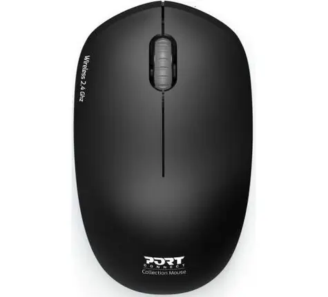 PORT CONNECT Wireless COLLECTION černá / bezdrátová myš / USB-A 2.4GHz dongle / 1600 DPI / 1x AA