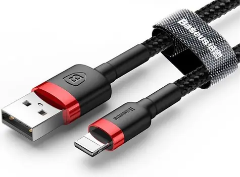 Baseus kabel USB-A na Lightning černo-červená 1 m