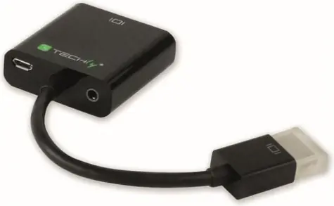 Techly IDATA-HDMI-VGA2AU Redukce VGA F - HDMI M / včetně 3.5 mm