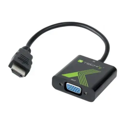 Techly IDATA HDMI-VGA2A Redukce VGA F - HDMI M / včetně 3.5 mm