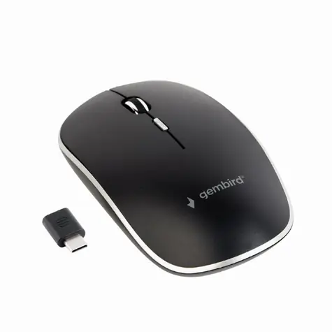Gembird MUSW-4BSC-01 černá / bezdrátová optická myš / USB-C / 1600DPI