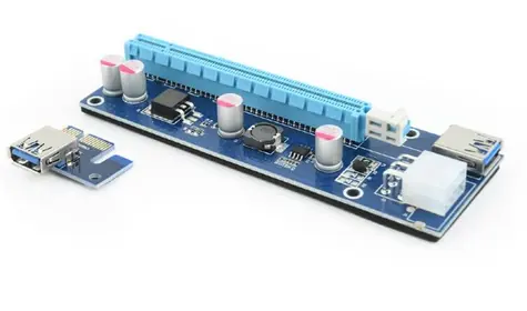 Gembird RC-PCIEX-03 modrá /  Riser card / PCI Express x1 > x16 / kabel