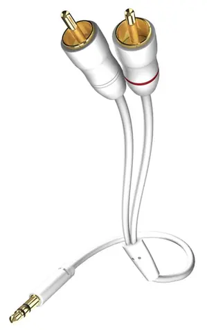 In-akustik Star Audio kabel bílá 0.5 m / 3.5mm jack - 2x Cinch