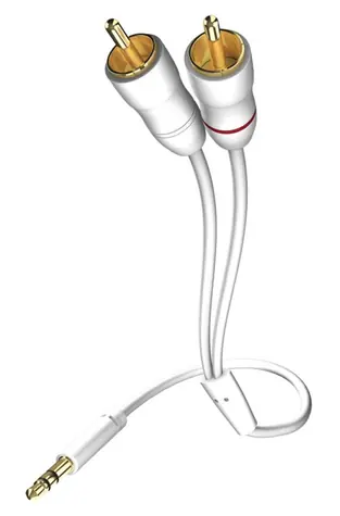In-akustik Star Audio kabel bílá 3 m / 3.5mm jack - 2x Cinch
