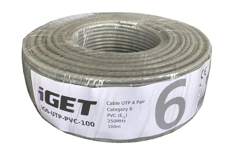 iGET instalační kabel CAT6 UTP PVC 100m role