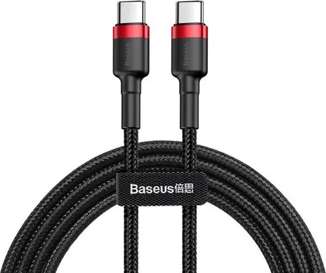 Baseus CATKLF-H91 kabel USB-C na USB-C černo-červená / 2 m