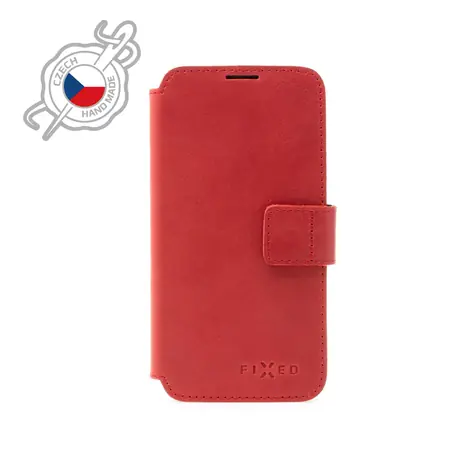 FIXED ProFit Kožené pouzdro typu kniha pro Apple iPhone 13 Pro červená